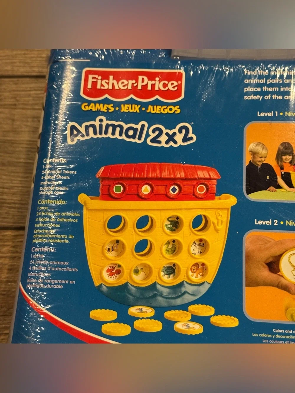2002 Fisher Price Animal 2x2 Noahs Ark Matching Game New but seal is ripped